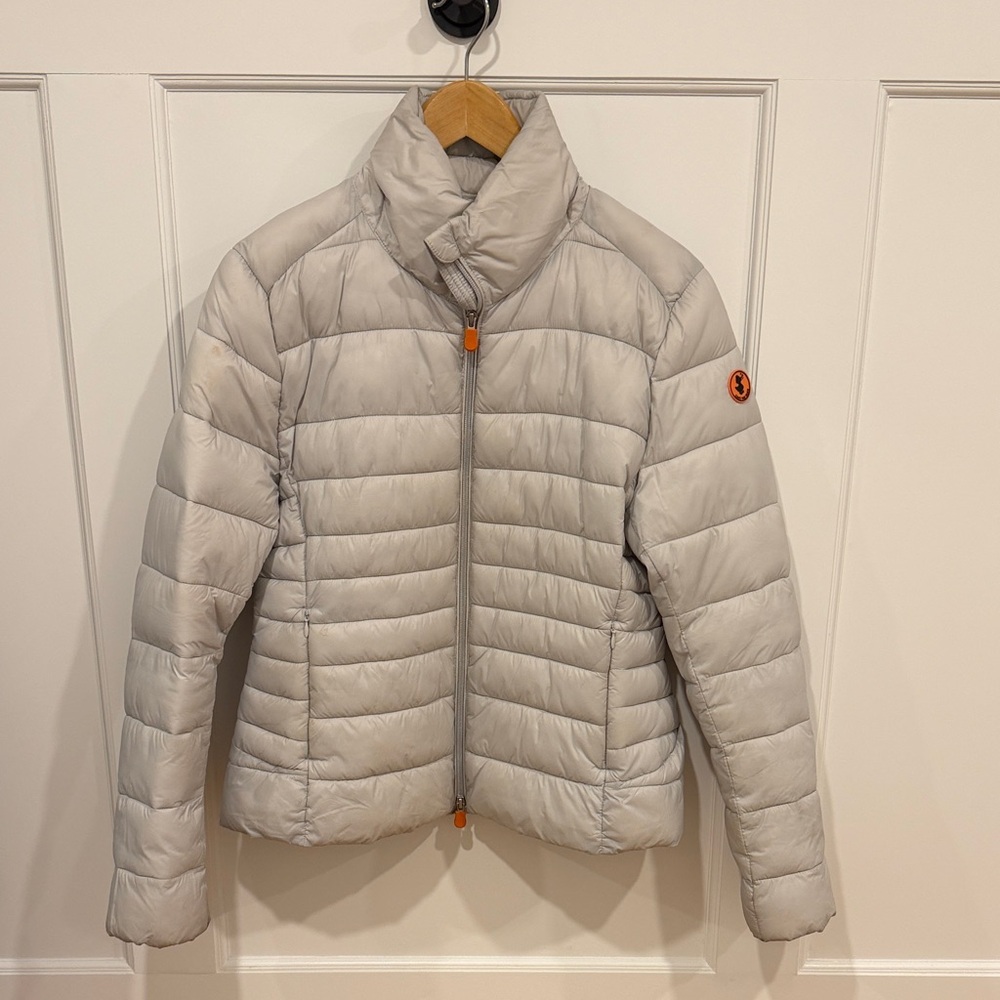 * Change SAVE THE DUCK Light Gray *women’s Puffer Jacket